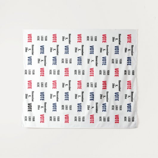 Verkiezingscampagne Logo Selfie Achtergrond Wandkleed (Voorkant (horizontaal))