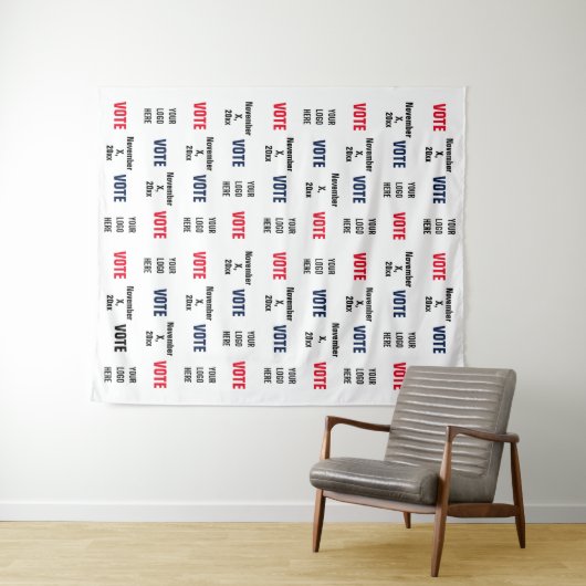 Verkiezingscampagne Logo Selfie Achtergrond Wandkleed (In Situ (horizontaal))