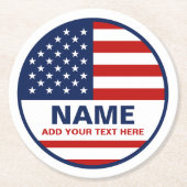 Verkiezingscampagne onder Amerikaanse vlag Ronde Kartonnen Onderzetter (Voorkant)