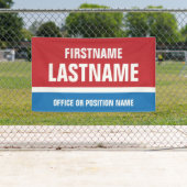 Verkiezingscampagne rood-blauw spandoek (Insitu)
