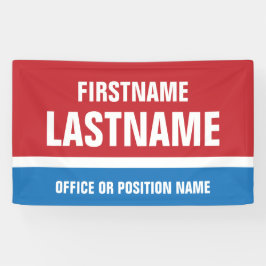Verkiezingscampagne rood-blauw spandoek
