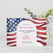 Verkiezingscampagne Uitnodiging Amerikaanse Vlag P (Staand voorkant)