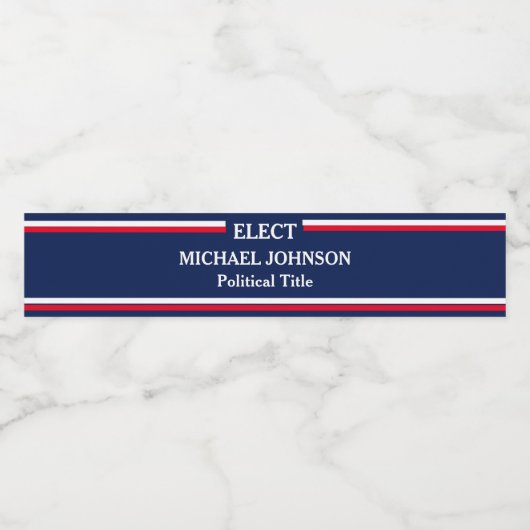 Verkiezingscampagne Waterfles Etiket (Enkel label)