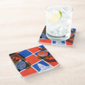 Verkiezingscheckbord Glazen Onderzetter (Schuin)