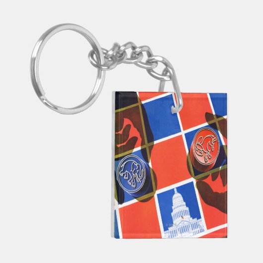 Verkiezingscheckbord Sleutelhanger (Voorkant Links)