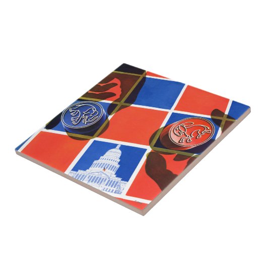 Verkiezingscheckbord Tegeltje (Zijkant)