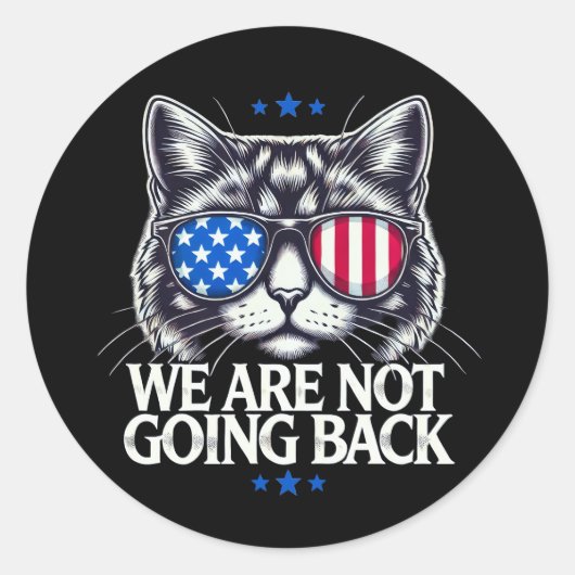 Verkiezingsdag 2024: we gaan niet terug ronde sticker (Voorkant)