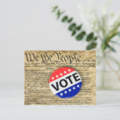 Verkiezingsdag Button over de Amerikaanse grondwet Briefkaart (Staand voorkant)
