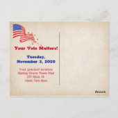 Verkiezingsdag Button over de Amerikaanse grondwet Briefkaart (Achterkant)