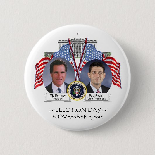 VERKIEZINGSDAG Mitt Romney Paul Ryan BUTTON (Voorkant)