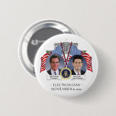 VERKIEZINGSDAG Mitt Romney Paul Ryan BUTTON (Voorkant /achterkant)
