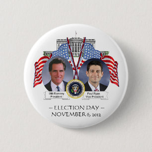 VERKIEZINGSDAG Mitt Romney Paul Ryan BUTTON