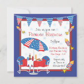 Verkiezingsdag Patriottische Picnic BBQ Uitnodigin Kaart (Voorkant)
