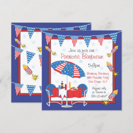 Verkiezingsdag Patriottische Picnic BBQ Uitnodigin Kaart