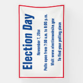 Verkiezingsdag - Rode Witte en blauwe tekst Spandoek (Verticaal)