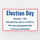 Verkiezingsdag - Rode Witte en blauwe tekst Spandoek (Horizontaal)