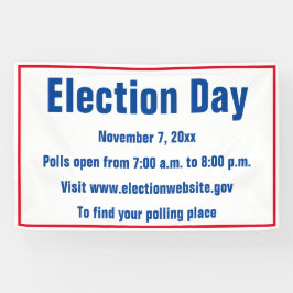 Verkiezingsdag - Rode Witte en blauwe tekst Spandoek