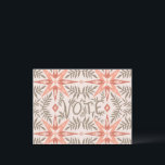 VERKIEZINGSDAG Vines Botanical Briefkaart<br><div class="desc">Voeg je eigen tekst toe aan de achterkant en stuur het naar vrienden of stemmers of gebruik het als muurkunst in een lijst of vastgeplakt aan een kurkbord. Kijk in mijn winkel voor meer overeenkomende objecten,  zoals mokken,  stickers en meer. Vraag of je iets op maat wilt!</div>