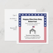 Verkiezingsdag VS | Onroerend goed Dank u klanten Bedankkaart (Voorkant / Achterkant)