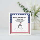 Verkiezingsdag VS | Onroerend goed Dank u klanten Bedankkaart (Staand voorkant)