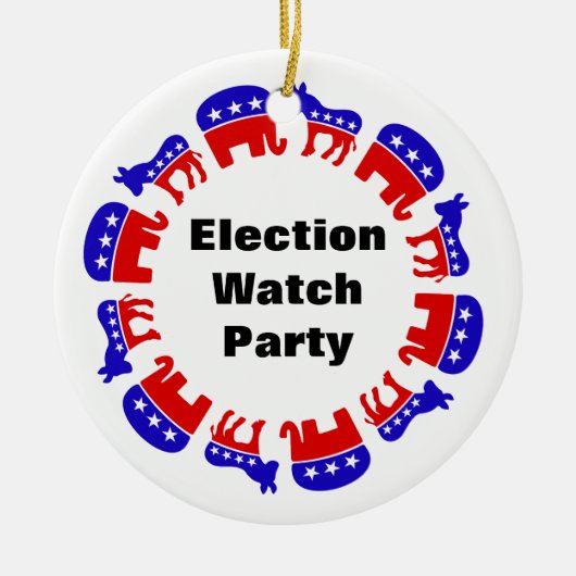 Verkiezingsfeestje Keramisch Ornament (Voorkant)