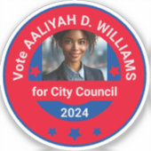 Verkiezingsfotocampagne Sjabloon op maat gemaakt v Sticker (Voorkant)