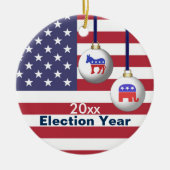 Verkiezingsjaar Republikein of Democratische Kerst Keramisch Ornament (Voorkant)