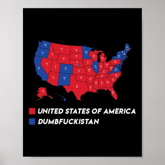Verkiezingskaart 2024 Verenigde Staten van Amerika Poster (Voorkant)