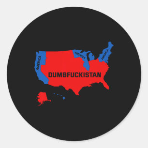 Verkiezingskaart 2024 Verenigde Staten van Amerika Ronde Sticker