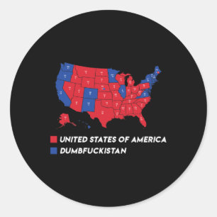 Verkiezingskaart 2024 Verenigde Staten van Amerika Ronde Sticker