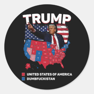 Verkiezingskaart 2024 Verenigde Staten van Amerika Ronde Sticker