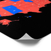 Verkiezingskaart Trump 312 Landslide 2024 Poster (Hoek)