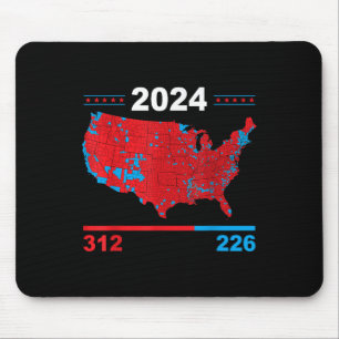 Verkiezingskaart Trump 312 Red 2024 Verkiezingsres Muismat