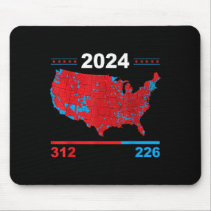 Verkiezingskaart Trump 312 Red 2024 Verkiezingsres Muismat
