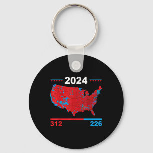 Verkiezingskaart Trump 312 Red 2024 Verkiezingsres Sleutelhanger