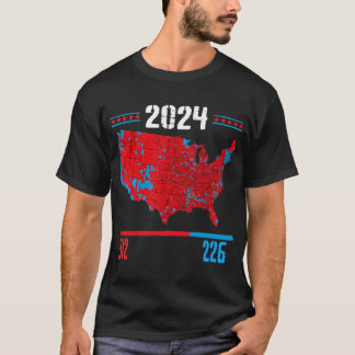Verkiezingskaart Trump 312 Red 2024 Verkiezingsres T-shirt