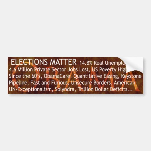 Verkiezingskwestie Bumpersticker (Voorkant)