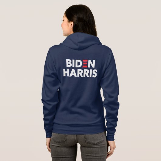 Verkiezingsondersteuning Biden/Harris Zip-up Hoodie (Achterkant volledig)