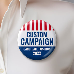 Verkiezingsontwerp - schild rood blauw ronde button 5,7 cm
