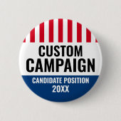 Verkiezingsontwerp -  schild rood zwart blauw ronde button 5,7 cm (Voorkant)