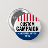 Verkiezingsontwerp -  schild rood zwart blauw ronde button 5,7 cm (Voorkant /achterkant)