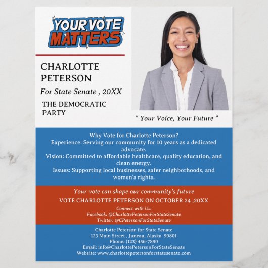 Verkiezingspolitieke Campagne Flyer (Voorkant)