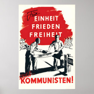 Verkiezingsposter Duitsland (1946) Voor eenheid, v Poster