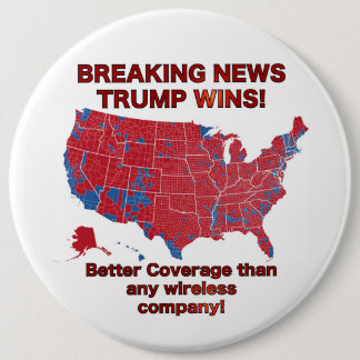 Verkiezingsresultatenkaart 2016 - Trump Wins-knop Ronde Button 6,0 Cm