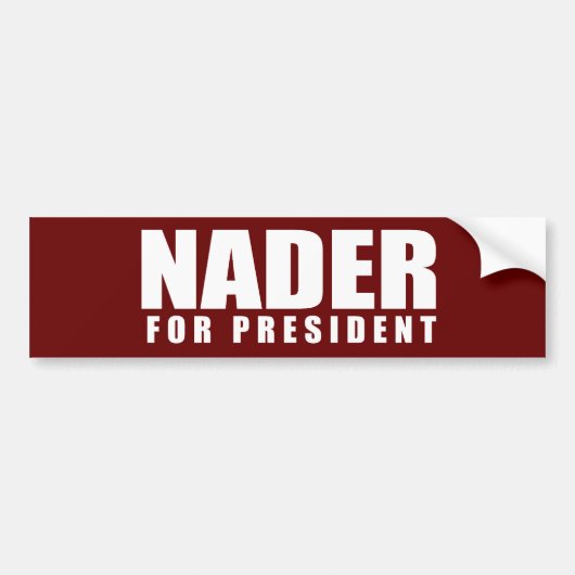 Verkiezingsrooster RALPH NADER Bumpersticker (Voorkant)