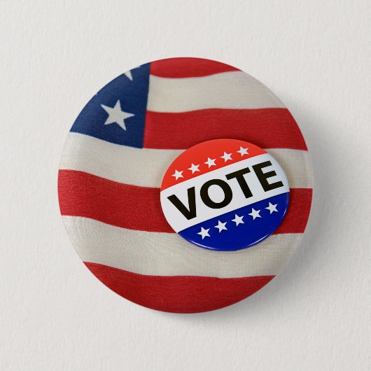 Verkiezingsstem Button op Amerikaanse vlag (Voorkant)