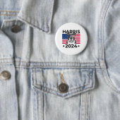 Verkiezingsstem Kamala Harris 2024 Pitbull Dog USA Ronde Button 5,7 Cm (In situ)