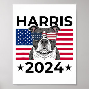 Verkiezingsstem Kamala Harris 2024 Pitbull Hond Vs Poster