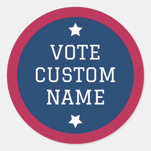 Verkiezingsstem Stickers Aangepaste kandidaat Naam (Voorkant)