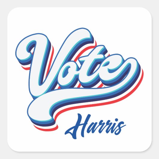 verkiezingstypografie vierkante sticker (Voorkant)